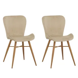 Esszimmerstuhl TONI 2er Set Samt beige