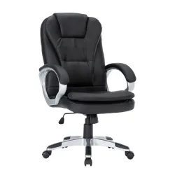 Bürostuhl Leder DORIN schwarz