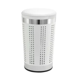 Wäschekorb Metall mit Deckel 46L weiss