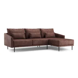 Ecksofa Leder LIV rechts braun