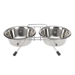 Fressnapf Edelstahl 2er Set mit Ständer Ø 10 cm