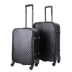 Reisekoffer Leder ODA 2er Set schwarz