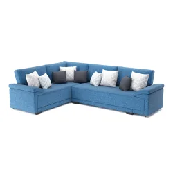 Ecksofa mit Schlaffunktion LYNN links blau