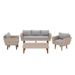 Lounge Rattan EVORA beige/grau