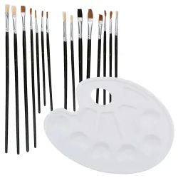 Pinsel Set mit Palette Set 16-teilig
