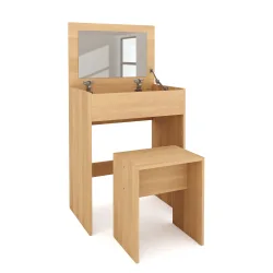 Schminktisch mit Hocker SUSAN braun