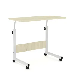 Laptoptisch LALE auf Rollen 80 x 40 x 60 - 90 cm hellbraun/weiss