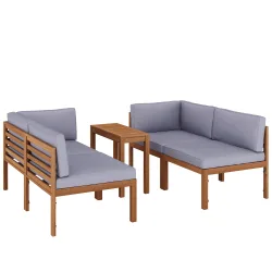 Lounge Holz TARIFA natur/grau