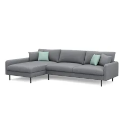 Ecksofa LEAH links grau