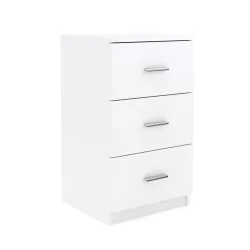 Nachttisch FORTE mit 3 Schubladen weiss