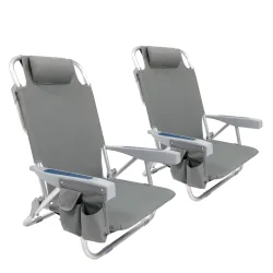 Strandstuhl klappbar 2er Set grau