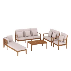 Lounge Holz PADUA natur/taupe