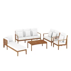 Lounge Holz PADUA natur/creme