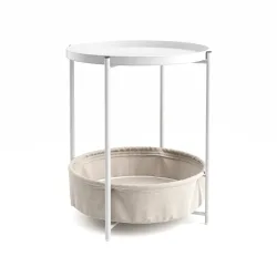 Beistelltisch Metall SONYA rund 45 x 48 cm weiss
