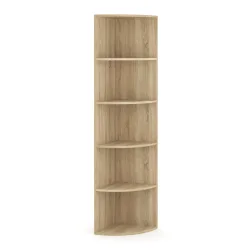 Eckregal mit 6 Ebenen MARKUS 40 x 180 cm hellbraun