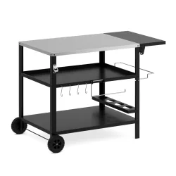 Grill Beistelltisch 127 x 64 x 84 cm schwarz