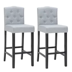 undefined, Barhocker WADE 2er Set grau/schwarz