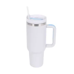 Thermobecher mit Strohhalm 1.1L weiss