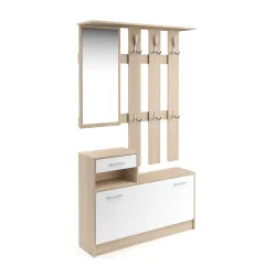 Garderobe Set EVEREST 2-teilig weiss/natur