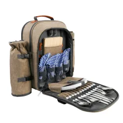 Picknick Rucksack Set für 4 Personen braun