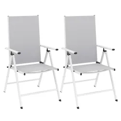 Gartenstuhl WILMA 2er Set grau/weiss
