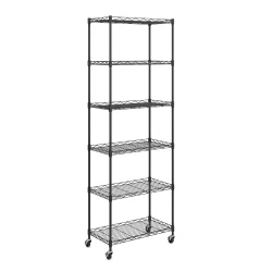 Regal Metall höhenverstellbar auf Rollen 54 x 29 x 160 cm schwarz