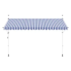 Balkonmarkise 400 x 150 cm blau/weiss