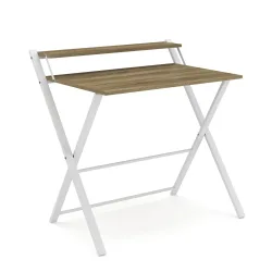Schreibtisch TORSTEN klappbar 80 x 62 x 82 cm hellbraun/weiss