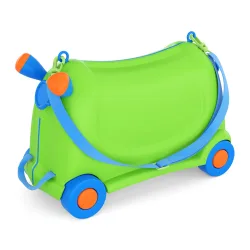 Kinderkoffer Hartschalenkoffer mit Sitzfläche grün