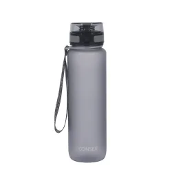 Trinkflasche 1L grau