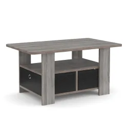 Beistelltisch BERNARDO 80 x 49 x 40 cm hellgrau/schwarz