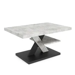 Beistelltisch AMADEO 90 x 60 x 45 cm hellgrau/schwarz