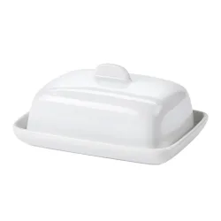 Butterdose Porzellan weiss