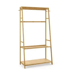 Garderobe Kleiderständer Bambus CURT 80 x 165 cm natur