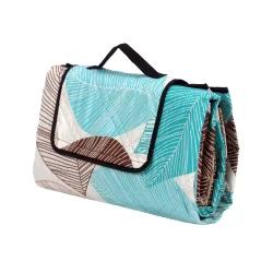 Picknickdecke 200 x 200 cm blau/braun