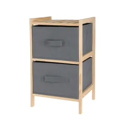 Beistelltisch Holz mit Stauraum 28 x 25 x 46 cm natur/anthrazit