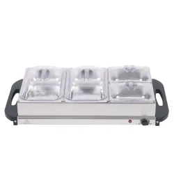 Warmhalteplatte elektrisch Edelstahl 2 x 2.5L + 2 x 1L