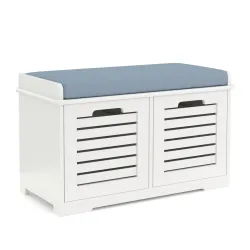 Sitzbank mit 2 Staufächer KAMILA 71 x 34 x 43 cm weiss