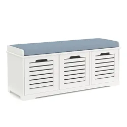Sitzbank mit 3 Staufächer KAMILA 105 x 34 x 43 cm weiss