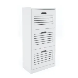 Schuhschrank KAMALIA 55 x 30 x 112 cm weiss