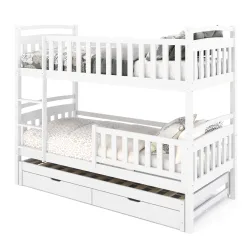 Etagenbett JULIETTE mit Ausziehfunktion 90 x 200 cm weiss