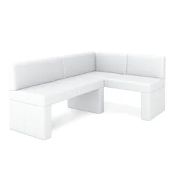 Eckbank Leder ERIKA 205 x 140 cm rechts weiss