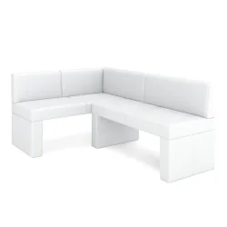 Eckbank Leder ERIKA 205 x 140 cm links weiss