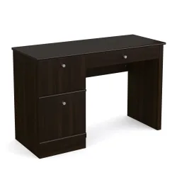 Schreibtisch Holz WALTER mit Stauraum 118 x 47 x 77 cm dunkelbraun