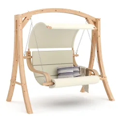 Hollywoodschaukel Holz beige/nature