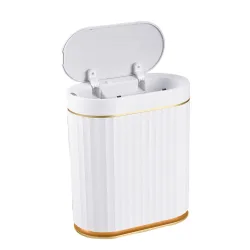 Abfalleimer mit Sensor 7L weiss/gold