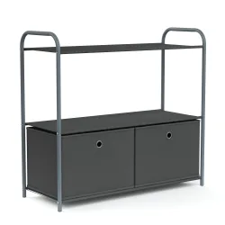 Regal mit 2 Aufbewahrungsboxen 79 x 72 cm anthrazit