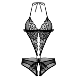 Body ouvert aus Spitze schwarz