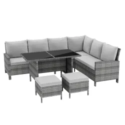 Rattanlounge ADRIANUS grau