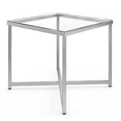 Beistelltisch Glas RUFIN 50 x 50 x 45 cm silber